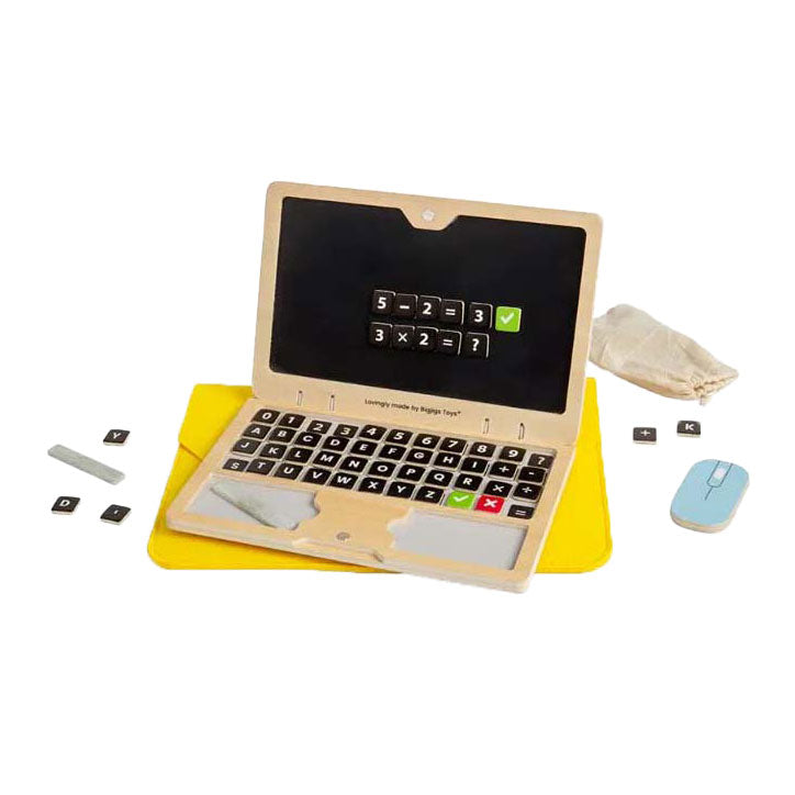 Bigjigs Holzspiller Laptop Set, 95 Stéck.