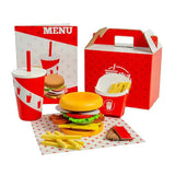 Bigjigs Holz Burger a Fritten Set, 48 Stéck.
