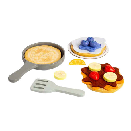 Bigjigs wooden pancake play set, 16 pieces.