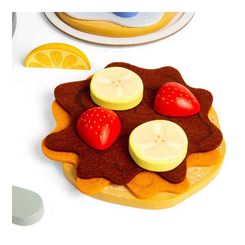 Bigjigs Holz Pancake Spill Set, 16 Stéck.