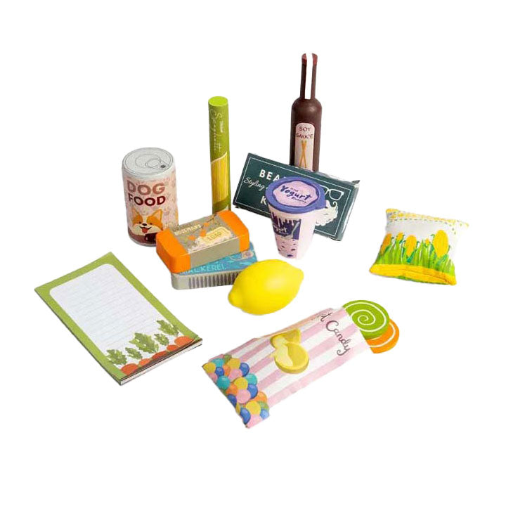 Bigjigs wooden shopping play set, 17 pieces.