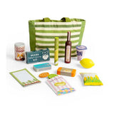 Bigjigs wooden shopping play set, 17 pieces.