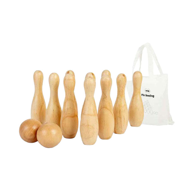 Bigjigs dřevěný bowlingový set, 12 kusů.