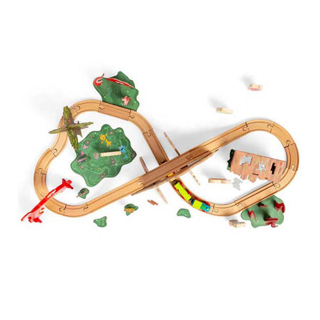 Bigjigs wooden monster train set, 50 pieces.