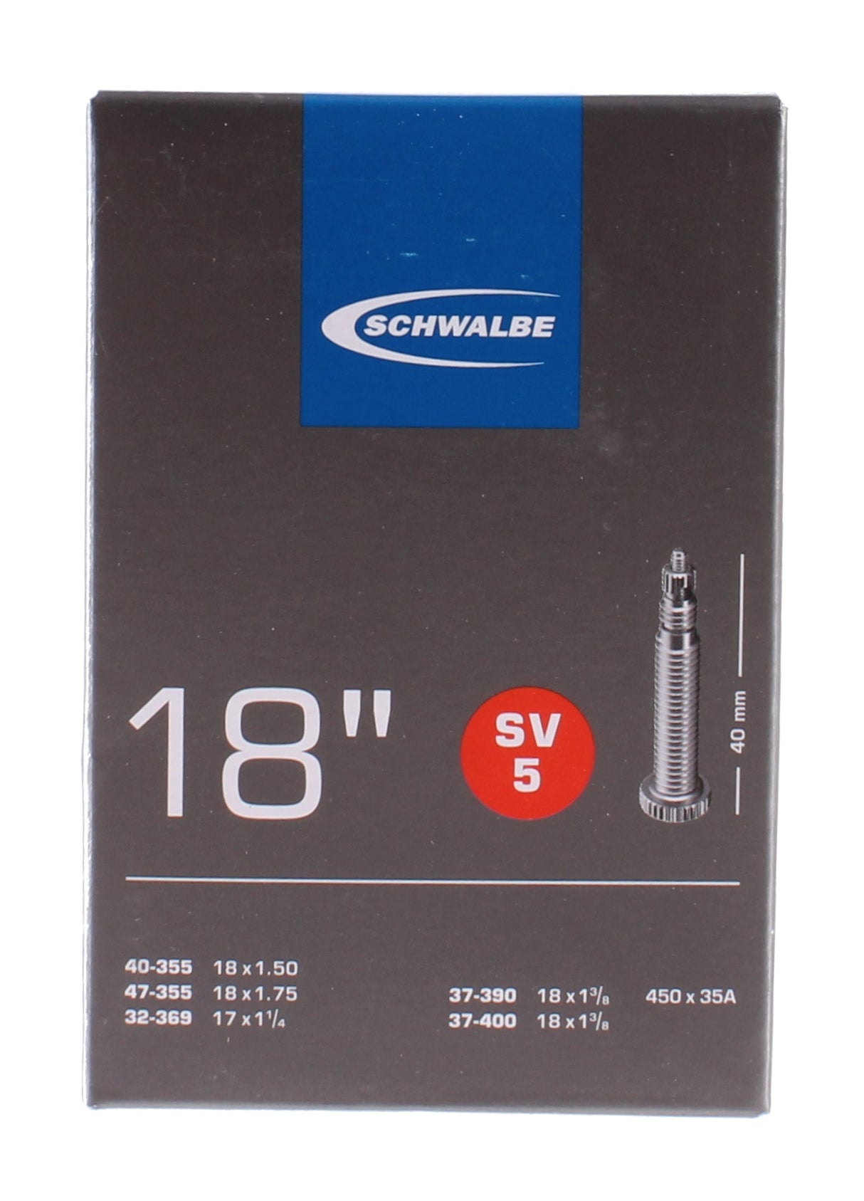 Schwalbe Wewnętrzna rurka SV5 18 cali 37 47-355-400 SV 40 mm