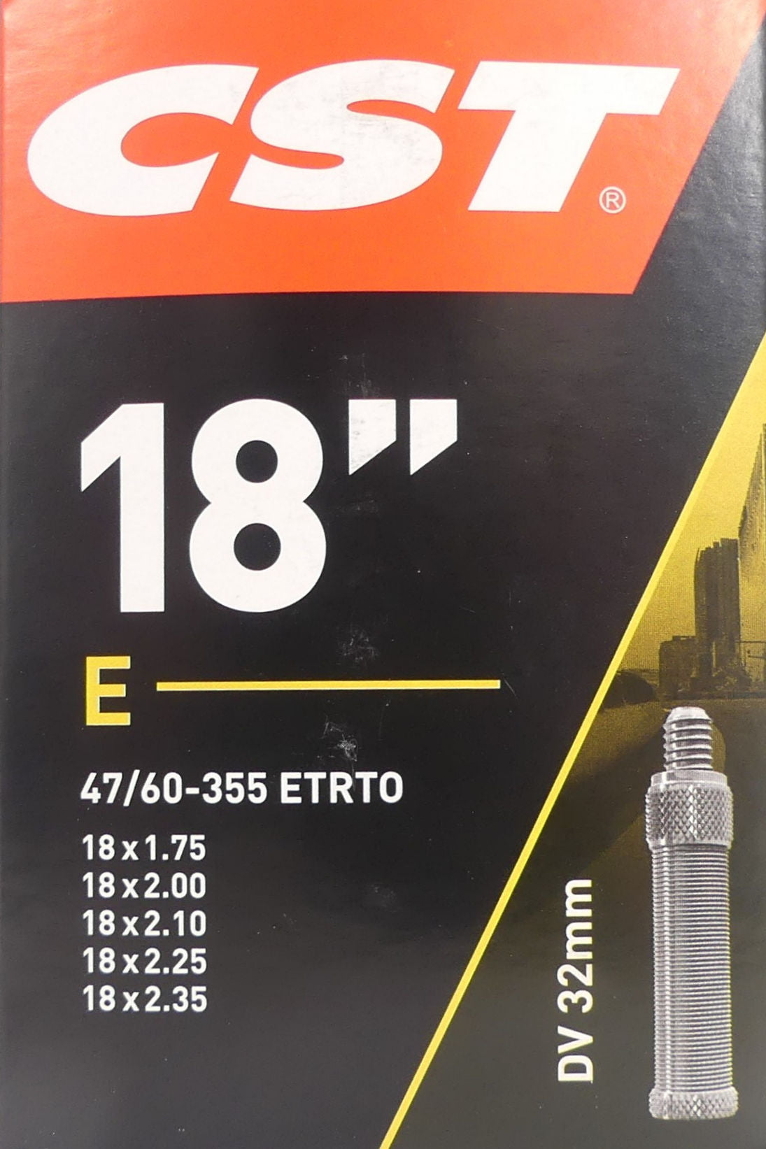 CST Inner Tube 18x1.75 Etro 47 60-355, valve: Blitz Holland 32 mm