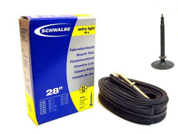 SCHWALBE INTER TUBE SV20 60MM 28 pollici Race 18 25-622 Luce extra 65GR