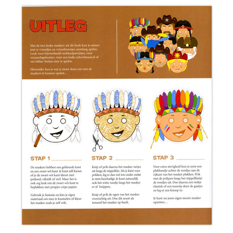 Central book house masks: cowboys and Indians