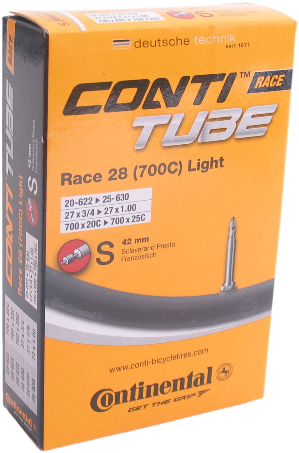 Tubo interno continental 28 Luz de carrera 18-622-> 32-630 SV42MM Valiel