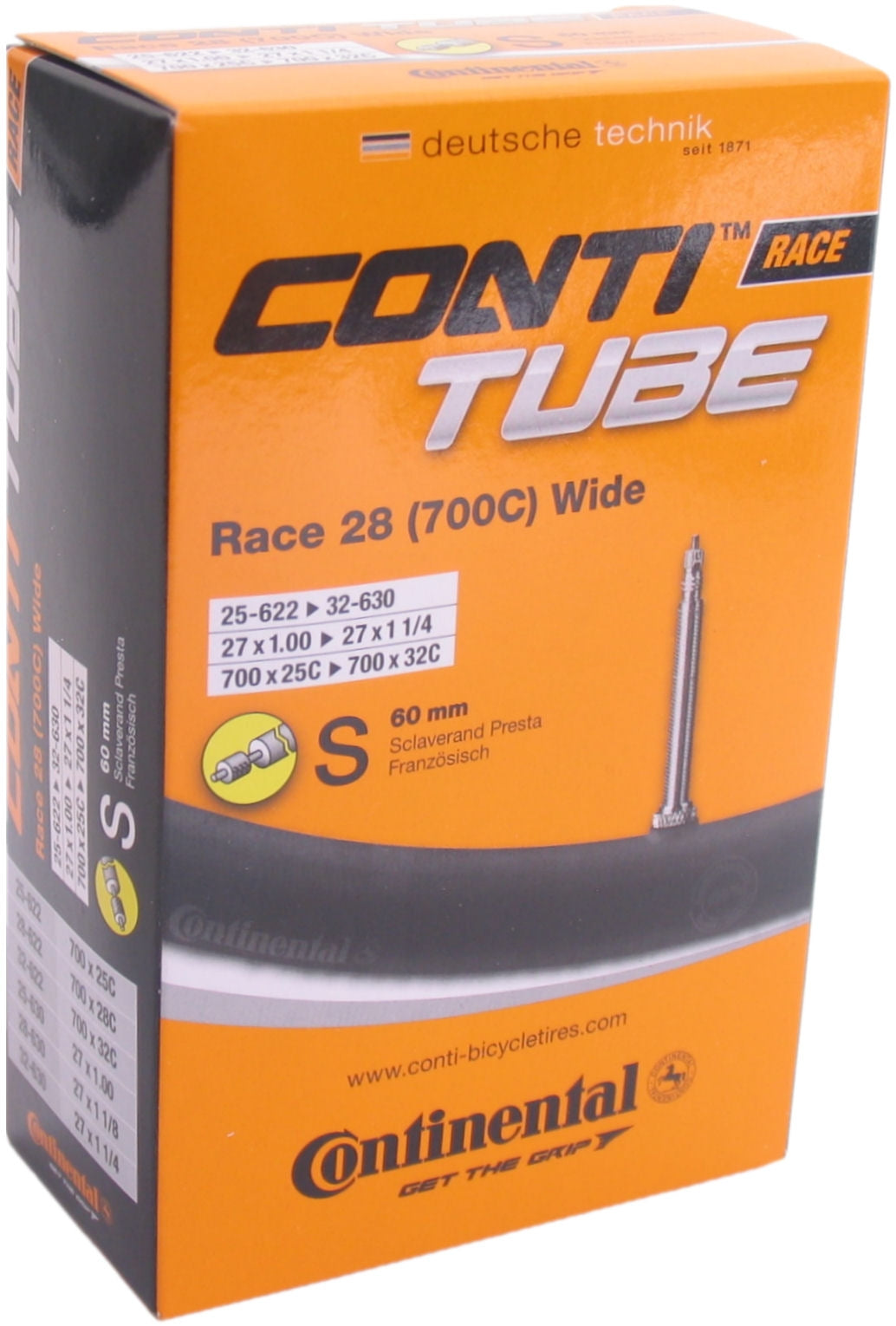 Continental inner tube 28inch Race Wide 25-622 32-630 SV 60mm box