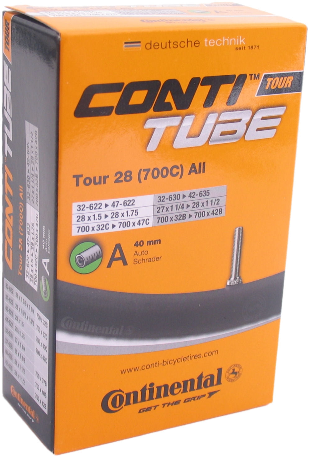 Continental Inner Tube Tour alle 28 tommer (32-622 47-622) AV 40mm