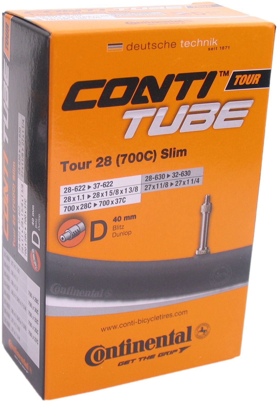 Continental Inner Tube DV16 28 tum 28 37-622-630 DV 40 mm