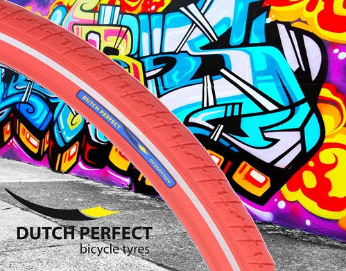 DutchPerfect Däck av holländska perfekt 28 x 1,40 40-622mm Anti-läckerröd med reflektion