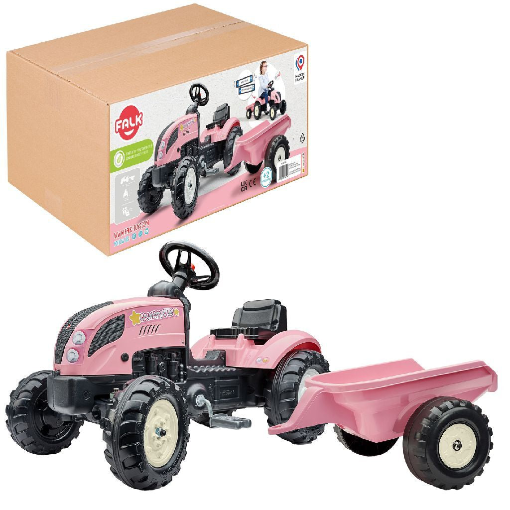 Falk Falk Tractor Country Farmer Set Pink 2+