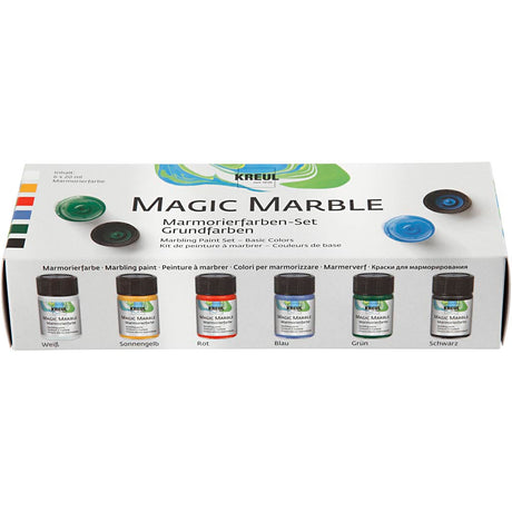 Péint marmair draíochta cuideachta Creativ, 6x20ml