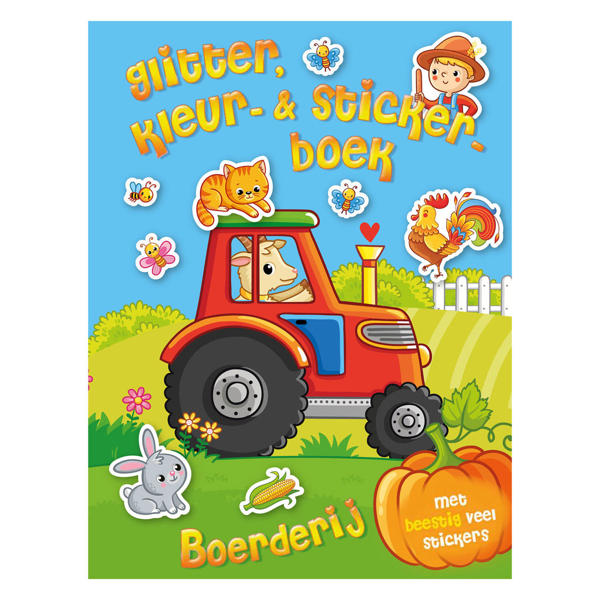 Glitter, Color and Sticker Book- Farm