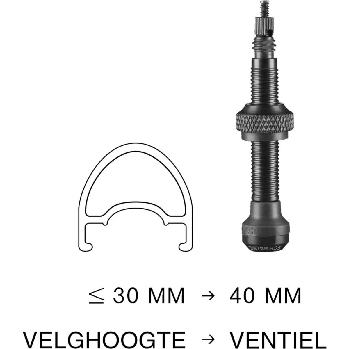 Tubeless Valve Schwalbe 40mm (2 stykker)