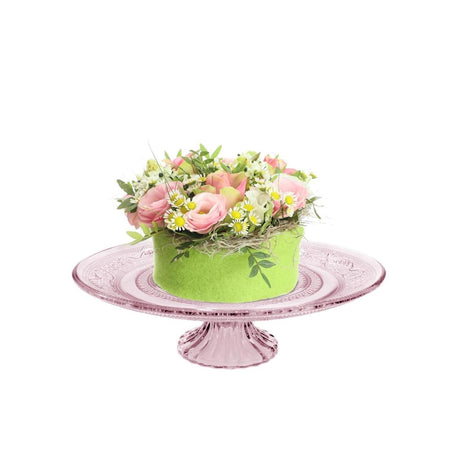 Tigela Ideas 4 estações com pé de vidro ø23xh8cm rosa