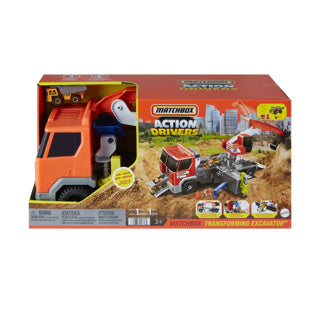 Matchbox akcióvezetők - átalakító kotrógép - játékjármű