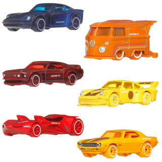 Hot wheels pantone multipack van speelgoedauto's en bestelwagens - 6 metalen voertuigen