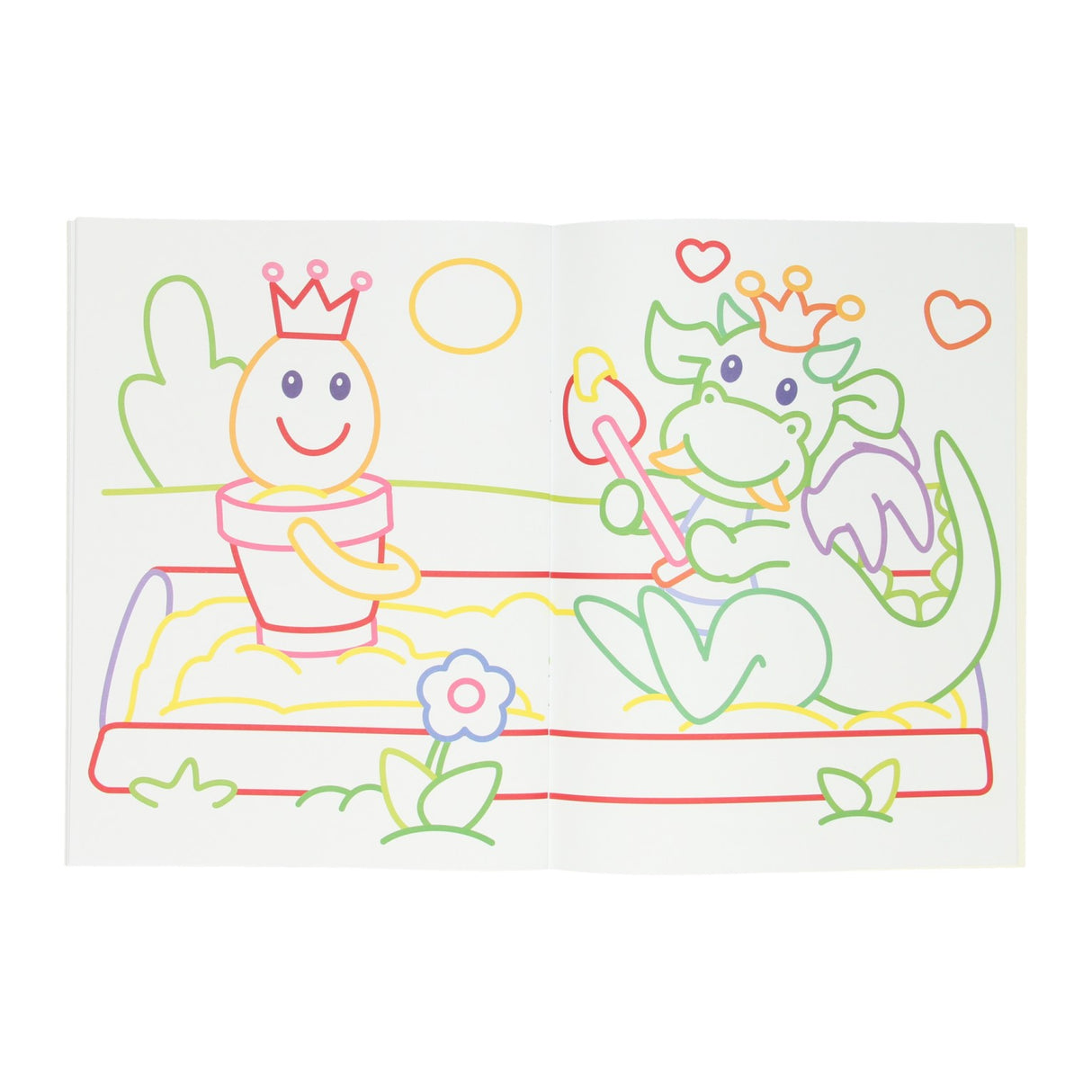 Mondikaarten thick lines coloring book color - dragon