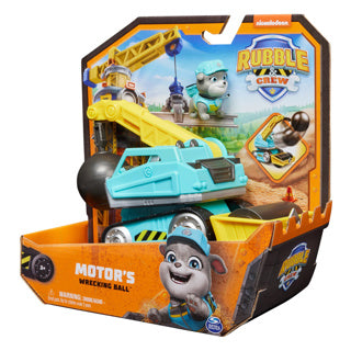 Rubble crew - motor's wrecking ball toy car with figure and movable parts - paw patrol toy
