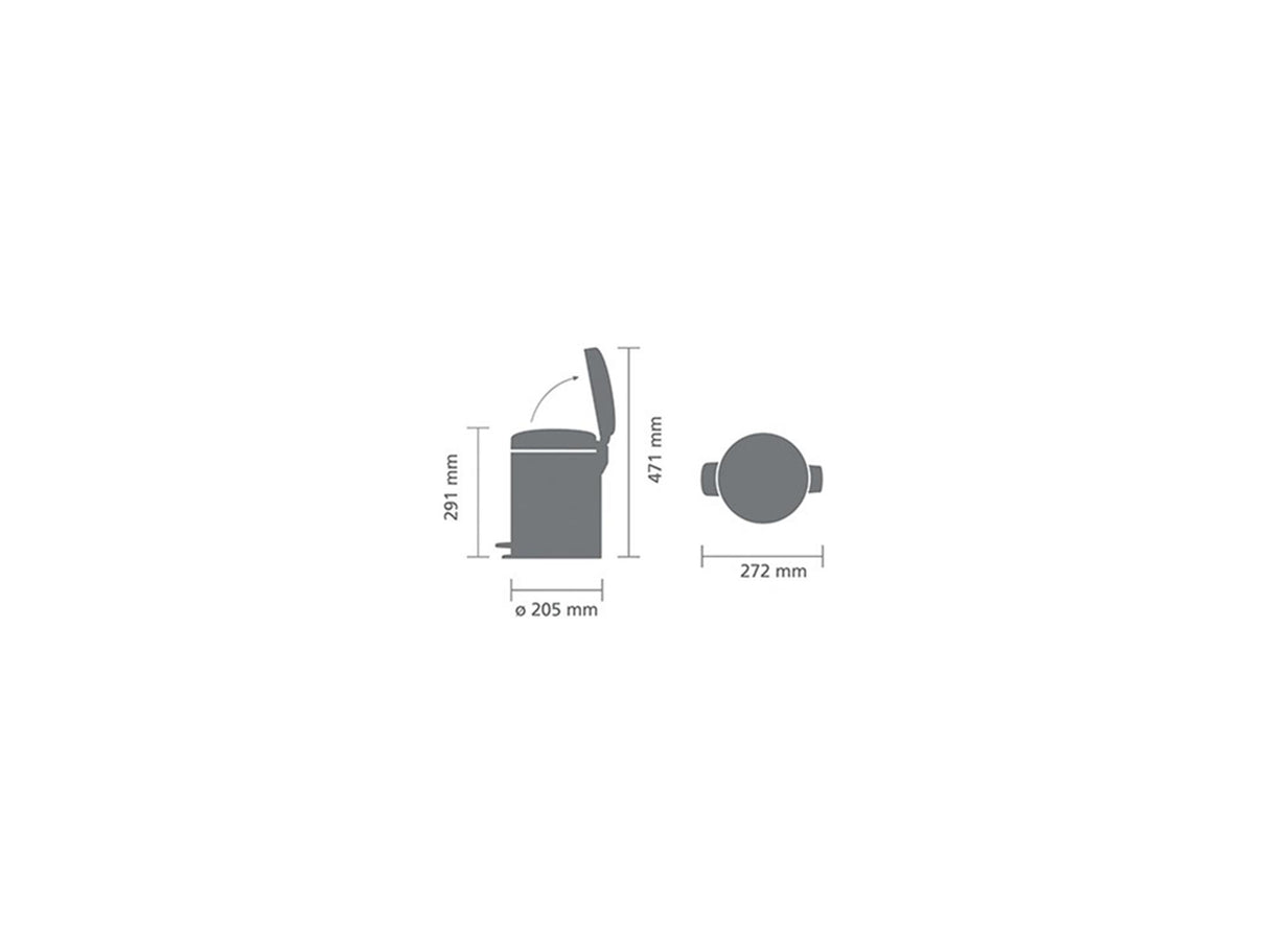 Brabantia pedal bin 5l metallic gold