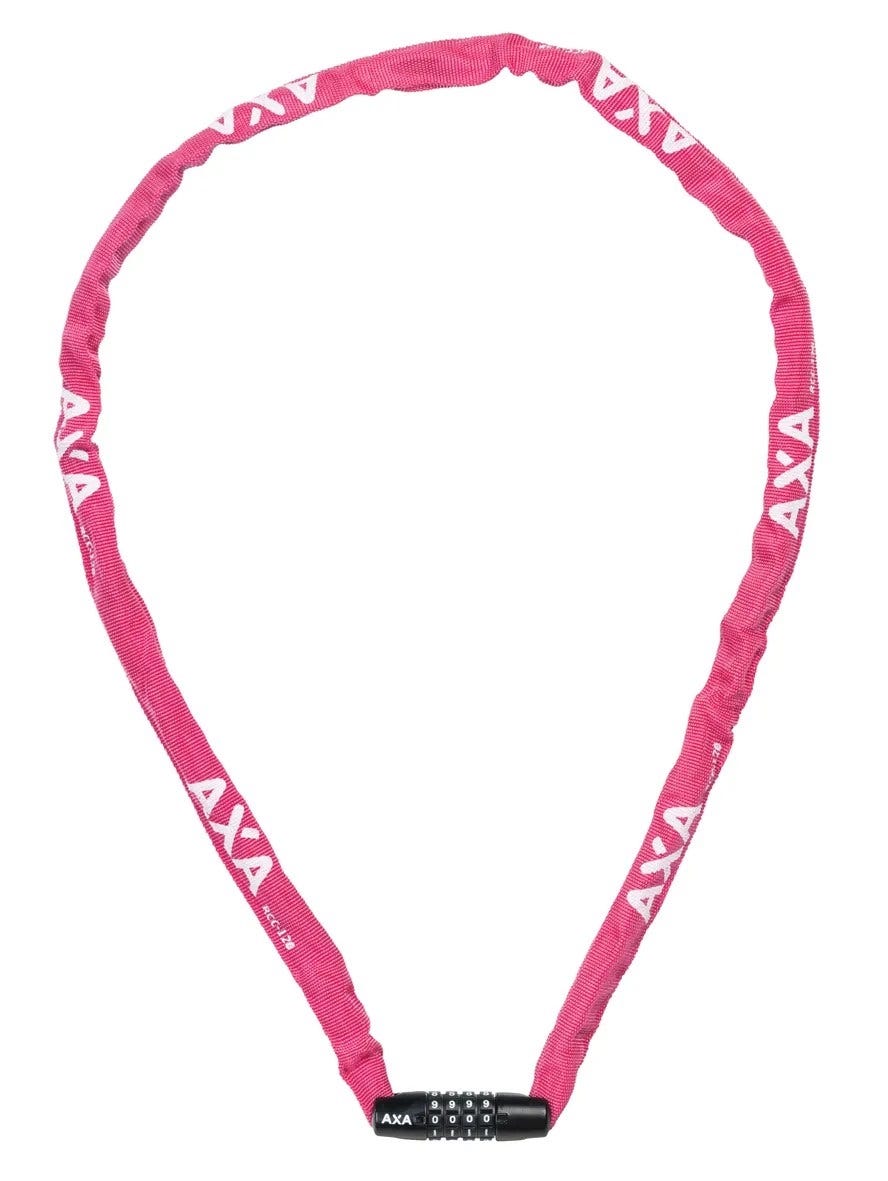 Axa chain lock rigid rcc code 120x3.5 with polyester cover - pink