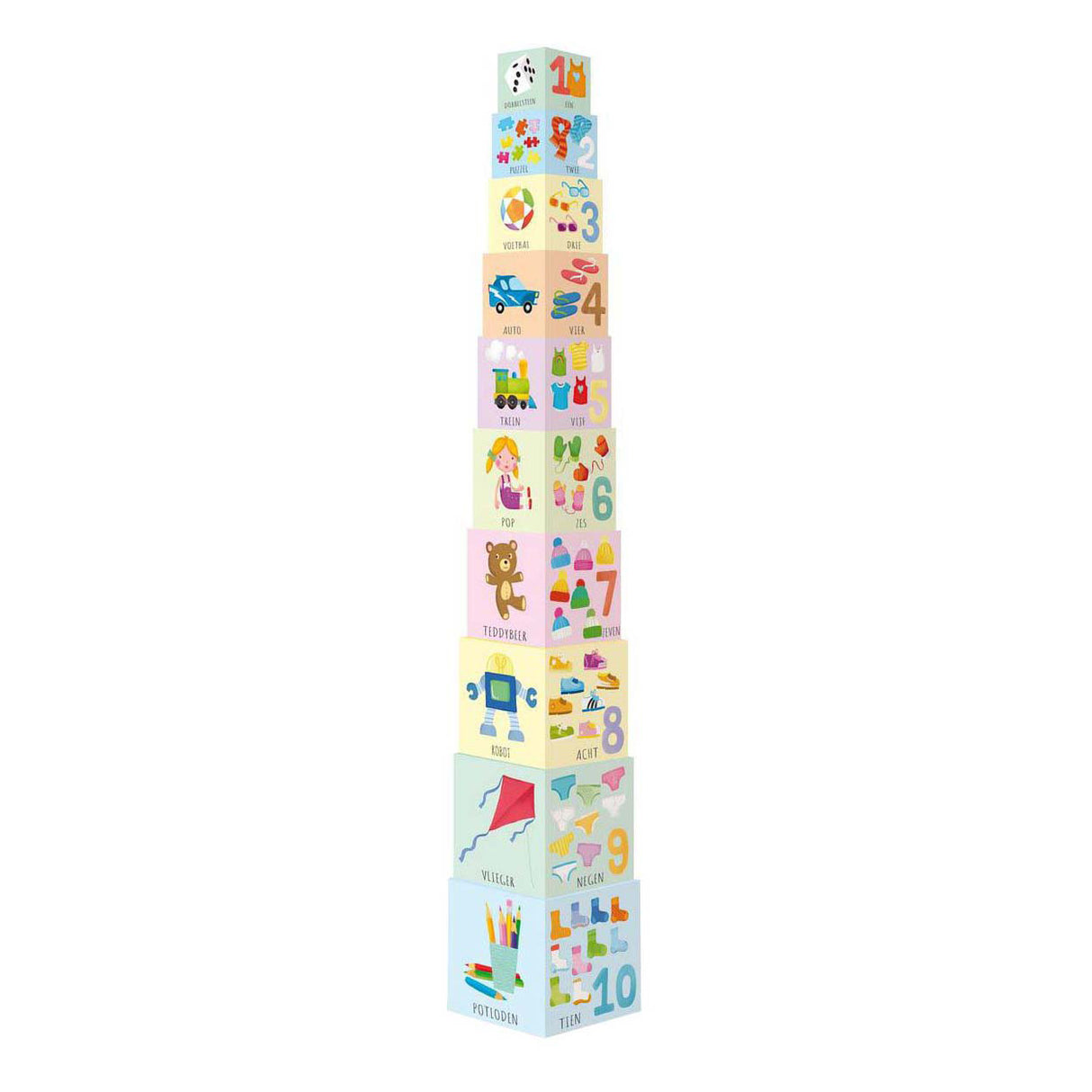 Rebo publishers stacking tower eco blocks play and learn + book