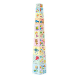 Rebo publishers stacking tower eco blocks play and learn + book