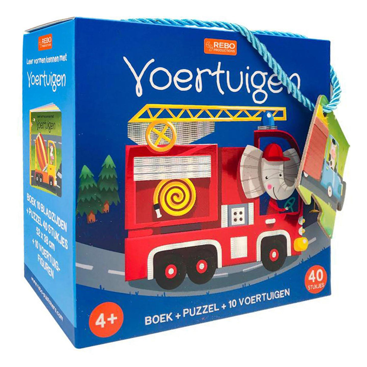 Rebo Publishers Book, Puzzle + 10 Figurer - Kjøretøyer