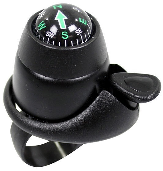 Bicycle bell with compass 34 mm black