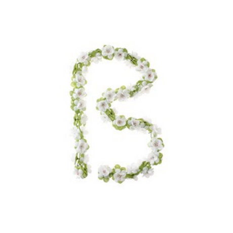 Basil Roses Garland - teaghrán bláthanna - bán