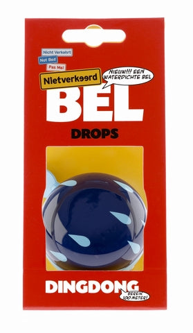 NietVerkeerd Nv ding dong bel 60mm drops blauw met druppels kaart