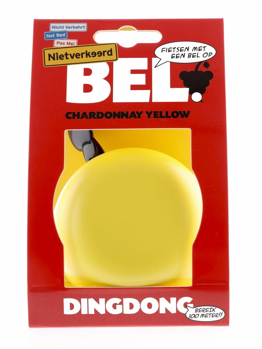 NietVerkeerd Fietsbel ding-dong staal 80 mm geel