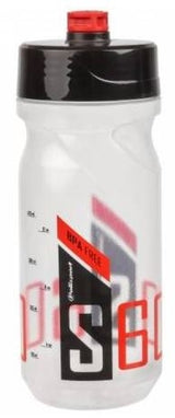 PoliSport Bidon z vijačnim pokrovčkom S600 600 ml Transparent Black Red