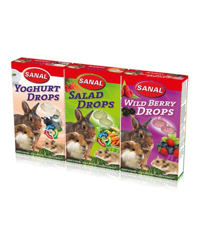 Sanal gnagare 3-pack droppar yoghurt sallad vild bär