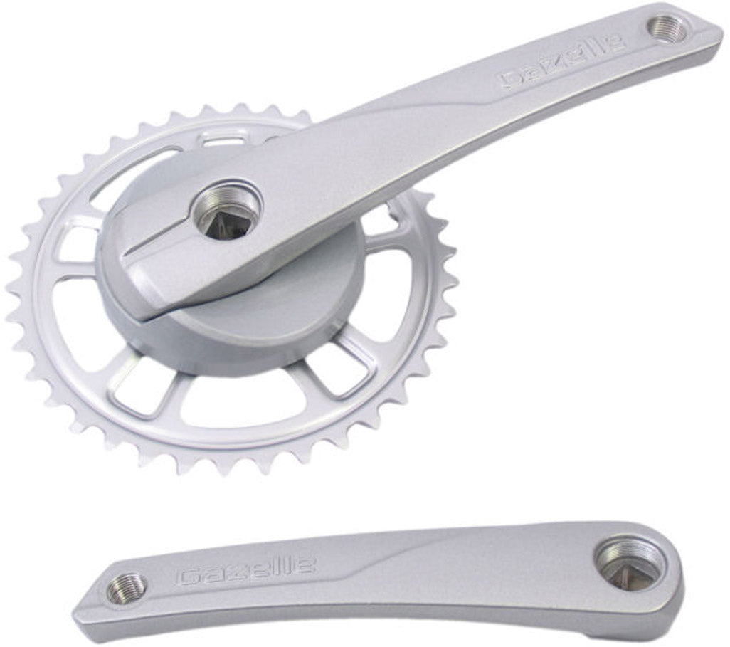 Gazelle crankset 38t. Aluminum steel silver 371315200