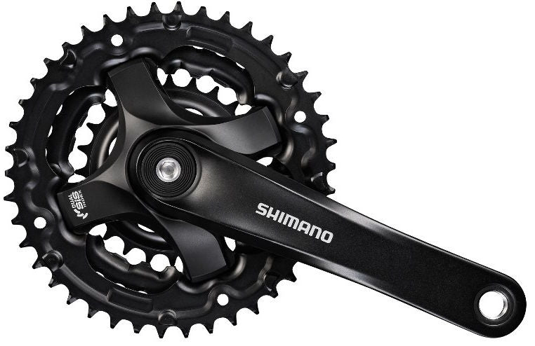 Shimano Crankset 6 7 8 Speed ​​Tourney FC-TY501 avec bras de manivelle de 170 mm 48 x 38 x 28t noir