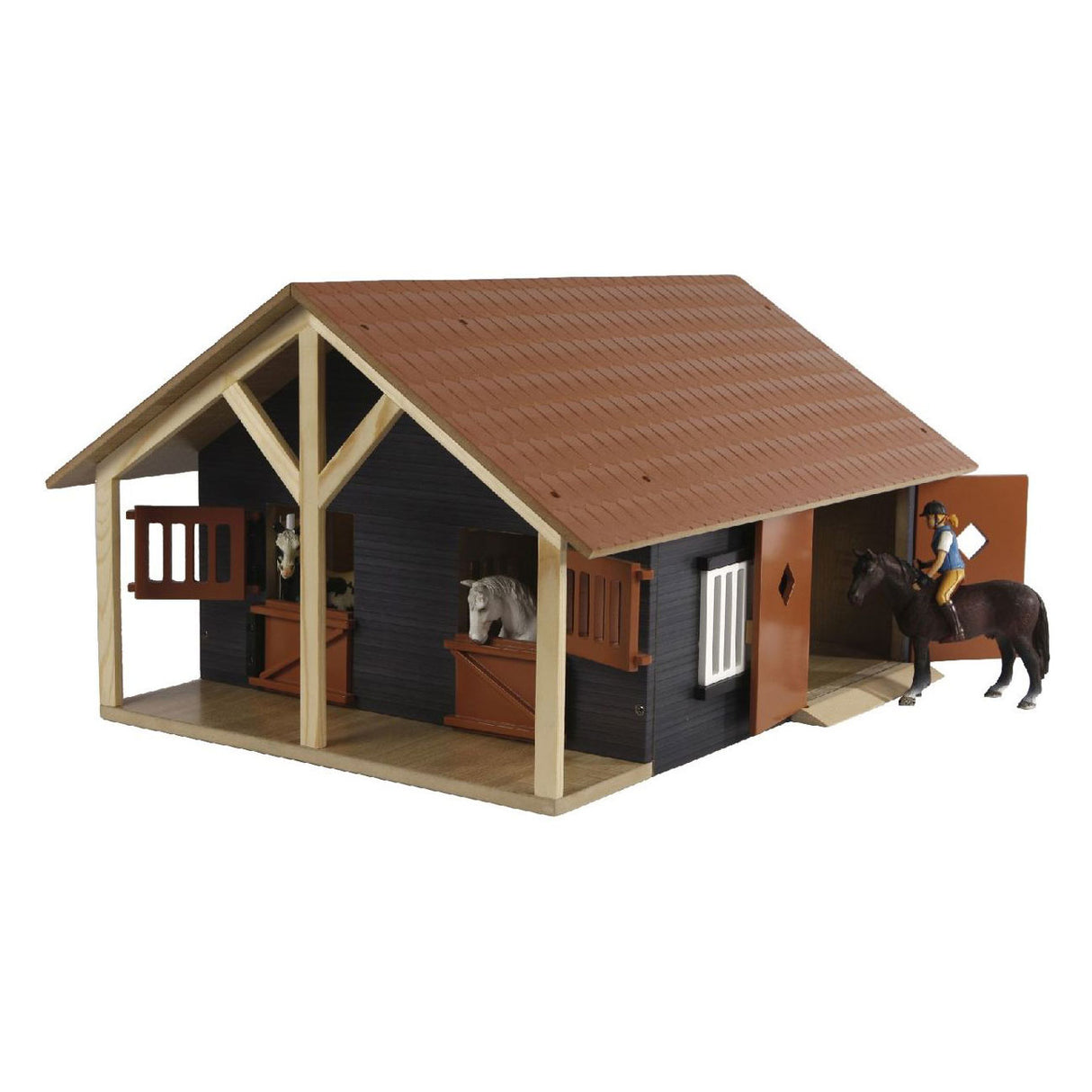 Kids Globe Globe Globe Horse Stall mit 2 Kisten und Lagerung, 1:24