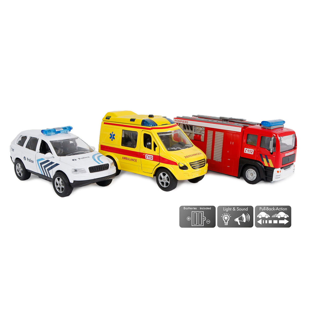 2-play Die-Cast Emergency Service Vehicles Belgium