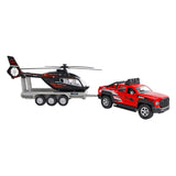 Kids Globe Supply car with helicopter Trailer