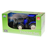 Tractor de globo infantil con cargador frontal - azul