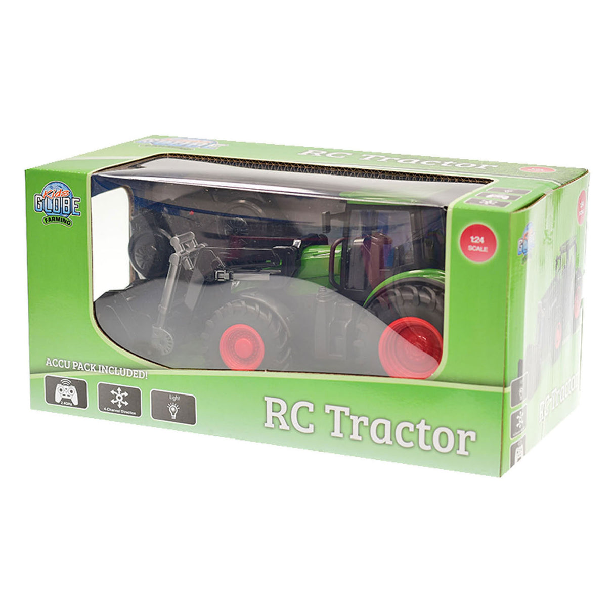 Tracteur Kids Globe RC avec chargeur frontal - vert