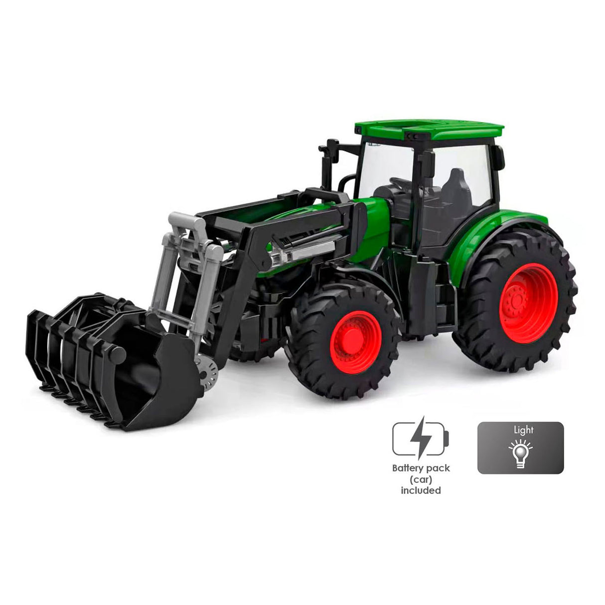 TRACTOR RC RC KIDS GLOBE con cargador frontal - verde