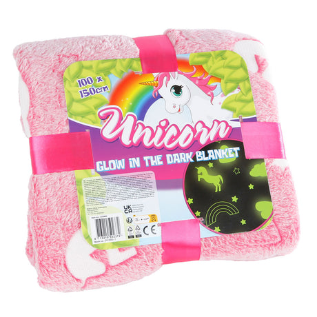 Unico Glow in the Dark Deken Unicorn, 100x150cm