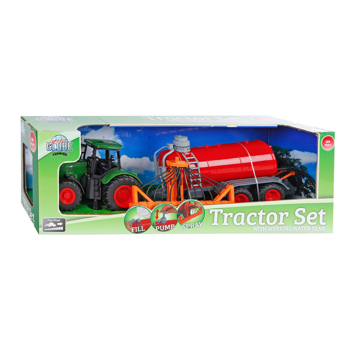 Kids Globe Globe Globe Tractor met Giertank, 49cm