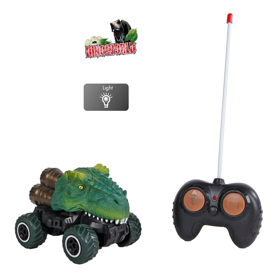 RC Dinoworld Dinosaurus RC kontrolovatelné auto se světlem, 12,5 cm