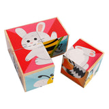 Wooden block puzzle animals FSC, 4st.