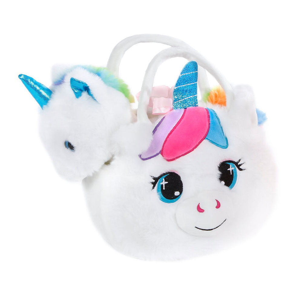 Unicorn Hug i håndtaske Plush White, 20 cm